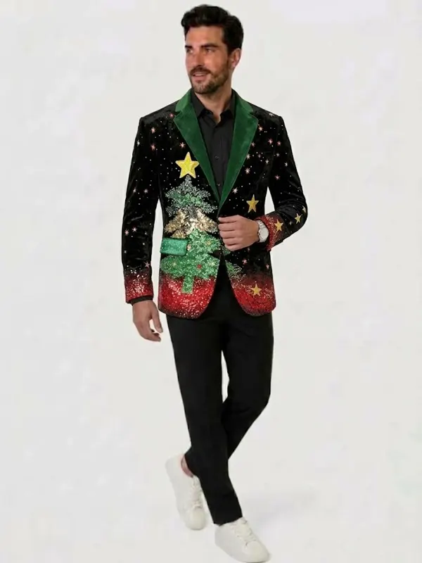 Christmas Tree Star Corduroy Blazer