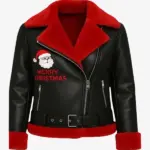 Women Christmas Biker Black Jacket