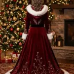 Women Christmas Claus Gown Coat