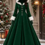 Women Christmas Cloak Green Coat