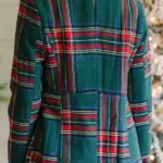 Women Christmas Plaid Coat