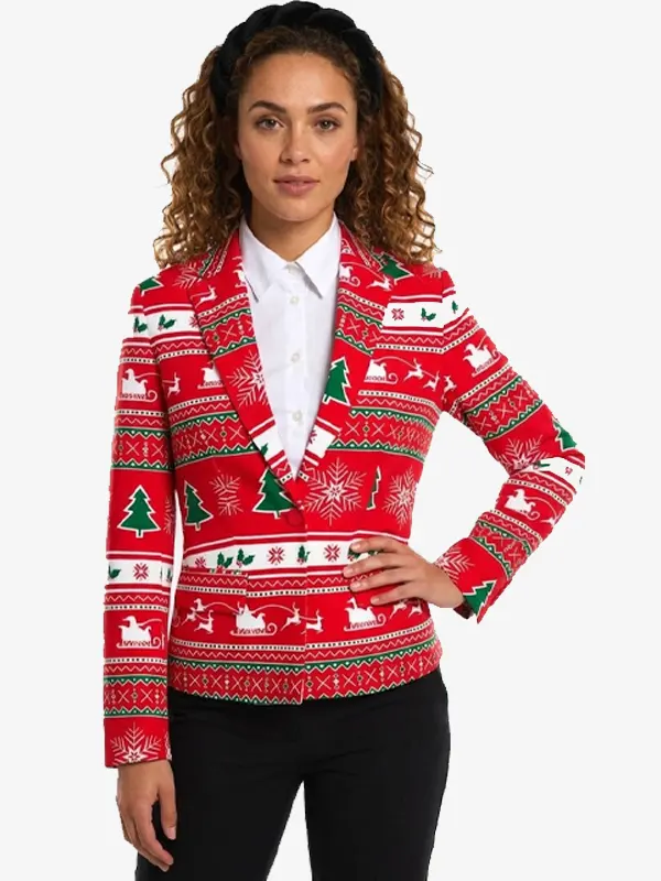 Red Christmas Wonderland Blazer