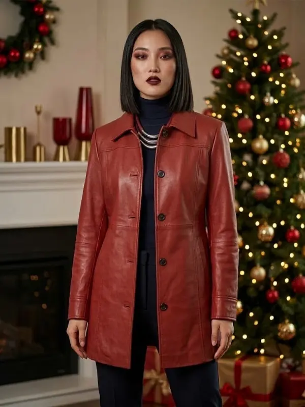Womens Kandis Christmas Red Coat