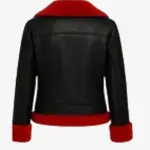 Women Santa Biker Black Jacket
