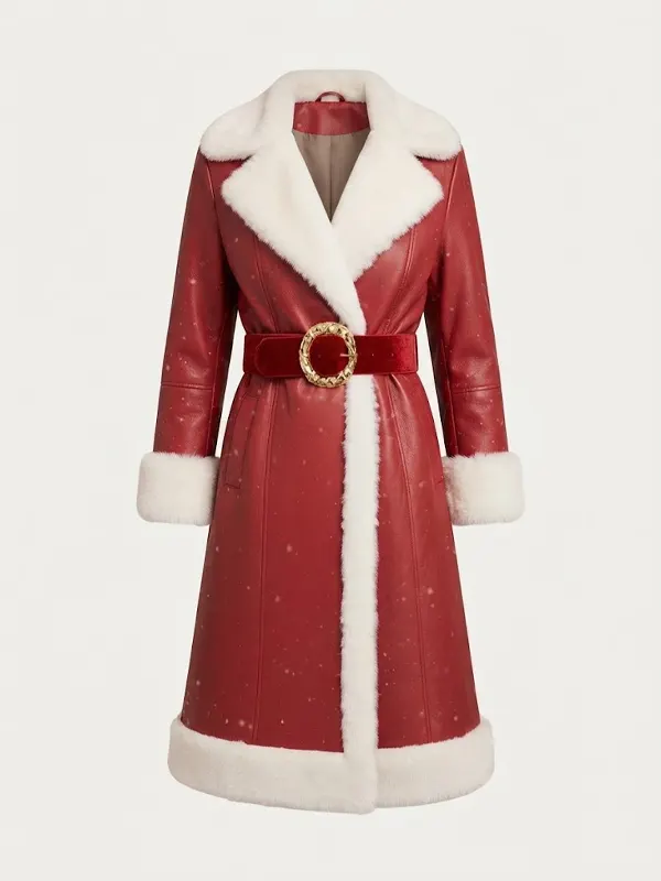Women Santa Claus Trench Coat