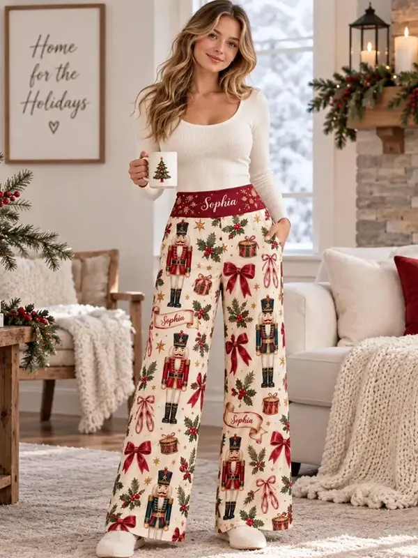 Womens Christmas Wide Leg Pants