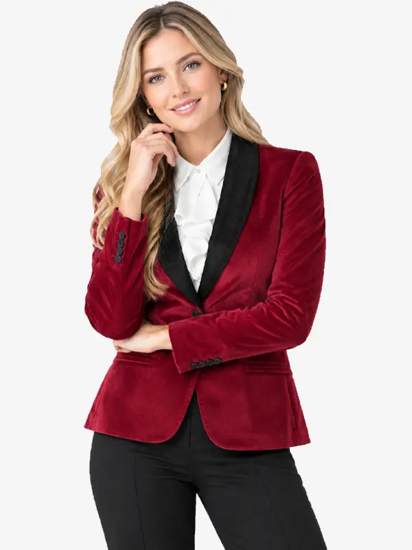 Women Deluxe Dinner Burgundy Jacket
