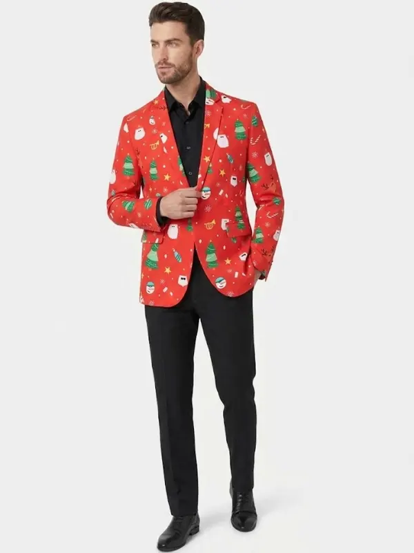 X Mas Christmas Santa Casual Blazer